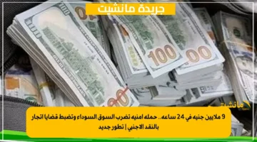 9 ملايين جنيه في 24 ساعة.. حملة أمنية تضرب السوق السوداء وتضبط قضايا إتجار بالنقد الأجنبي تطور جديد 1